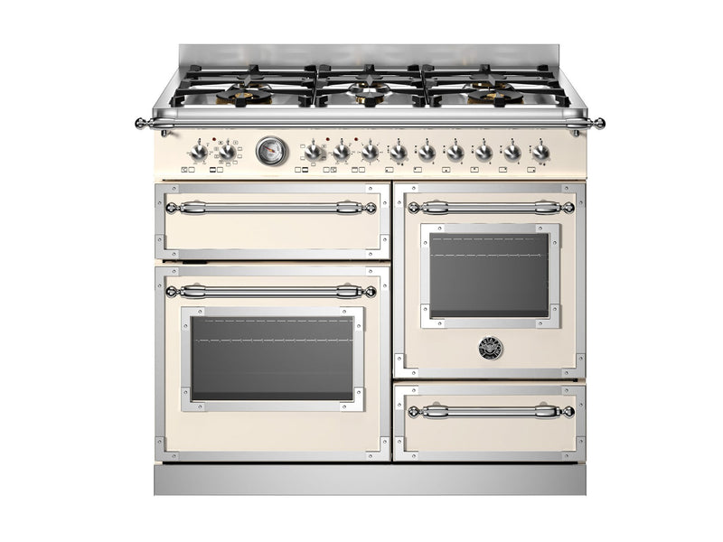 Bertazzoni HER106L3EAVT Heritage 100cm Dual Fuel Range Cooker - Ivory