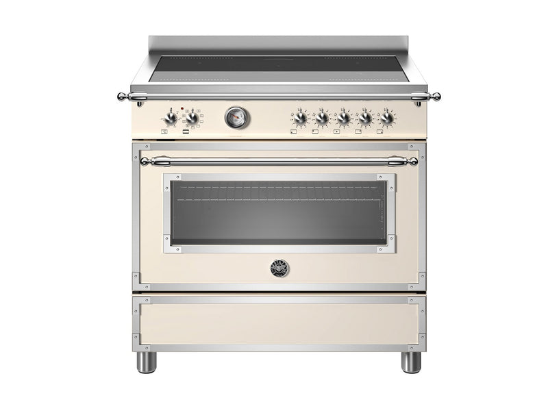 Bertazzoni HER95I1EAVT Heritage 90cm Electric Induction Range Cooker - Ivory