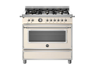 Bertazzoni HER96L1EAVT Heritage 90cm Dual Fuel Range Cooker - Ivory