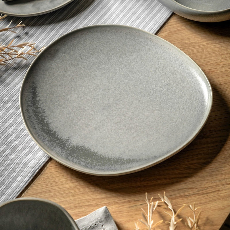Pebble Glaze Dinner Plate - Dove Grey (Pack of 4)