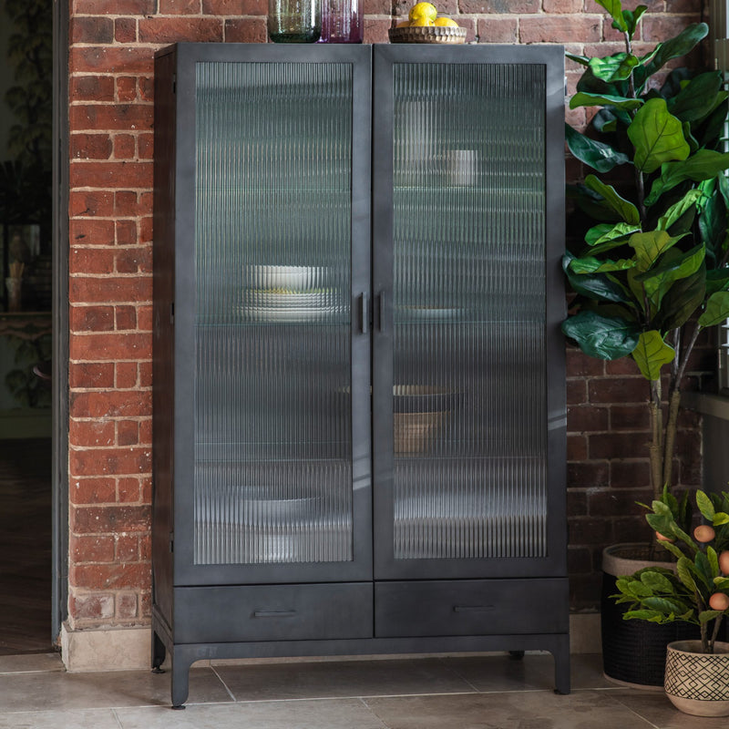 Rye Wide Metal Display Unit - Grey