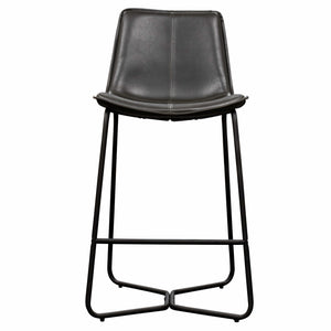 Hawking Faux Leather Bar Stool - Charcoal (Set of 2)