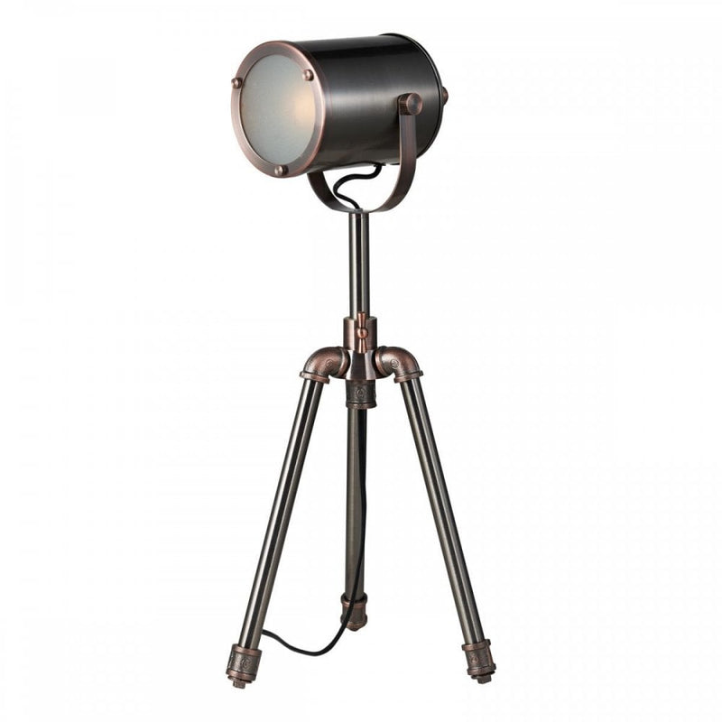 dar lighting JAK4021 Jake Task Table Lamp Antique Silver and Copper