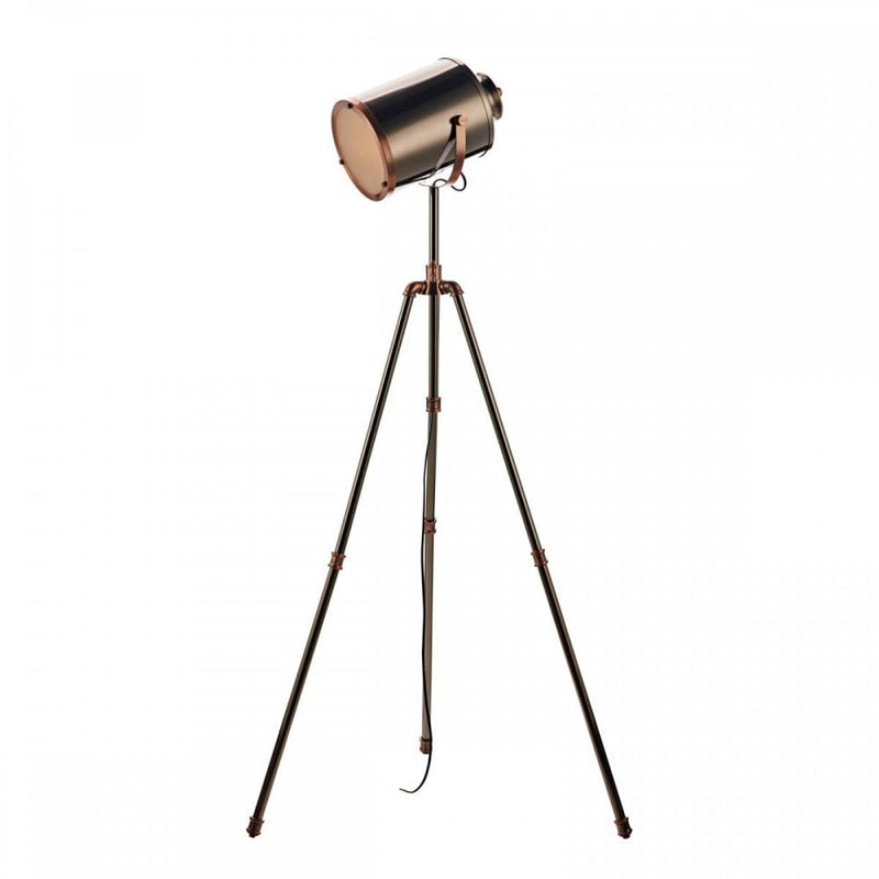 dar lighting JAK4921 Jake Task Floor Lamp Antique Silver and Copper