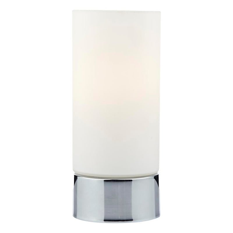 dar lighting JOT4050 Jot Touch Table Lamp Polished Chrome with Glass Shade