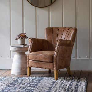 Hickman Leather Armchair - Brown