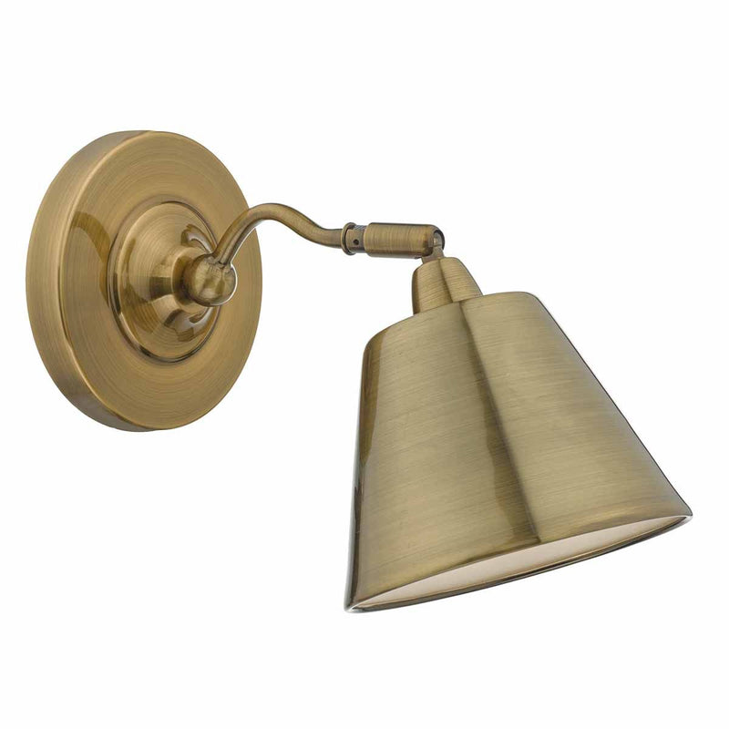 dar lighting KEM0775 Kempten Wall Light Antique Brass
