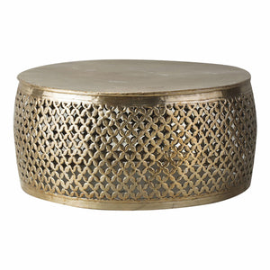 Khalasar 82cm Round Metal Coffee Table - Gold