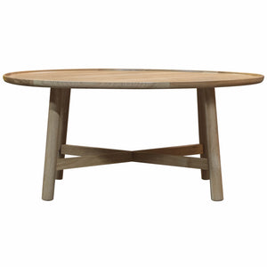 Kingham 90cm Round Light Oak Round Coffee Table