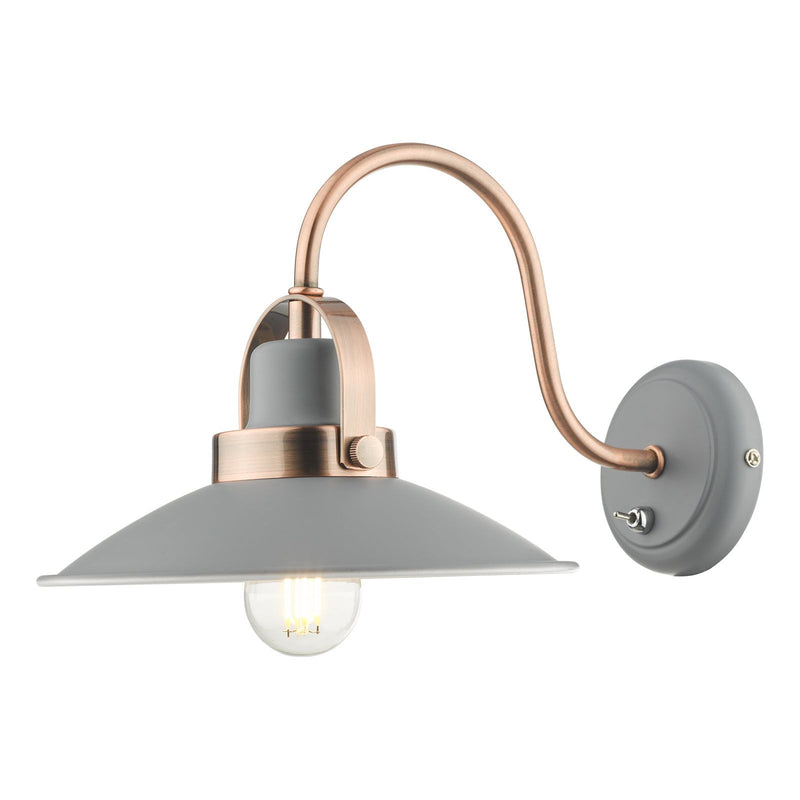 dar lighting LID0739 Liden Single Wall Light Graphite Copper