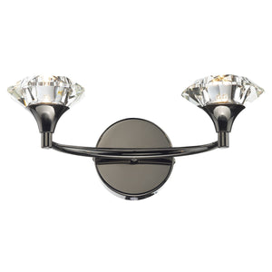 dar lighting LUT0967 Luther Double Wall Bracket Black Chrome Crystal