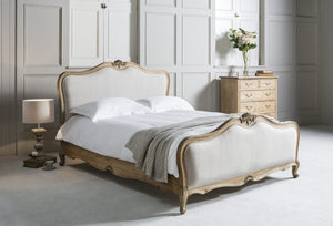 Chic Linen Upholstered King Size Bed
