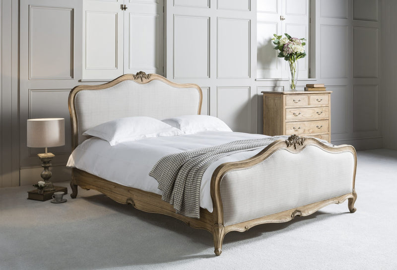 Chic Linen Upholstered King Size Bed