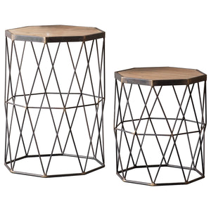 Marshal Light Fir Wood Side Table (Set of 2)