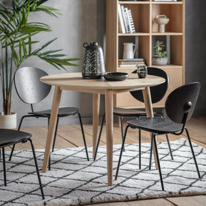 Milano 100cm Light Oak Round Dining Table