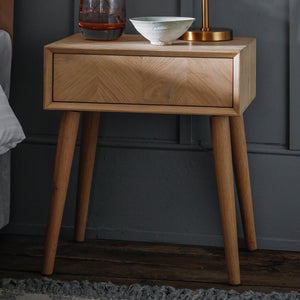 Milano Light Oak 1 Drawer Side Table