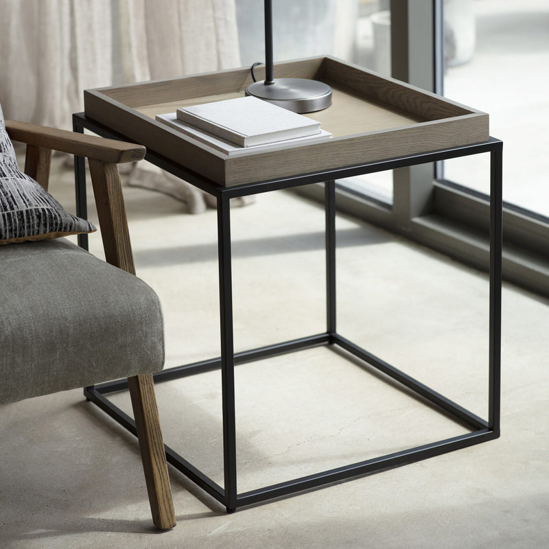 Forden Wood Side Table - Grey