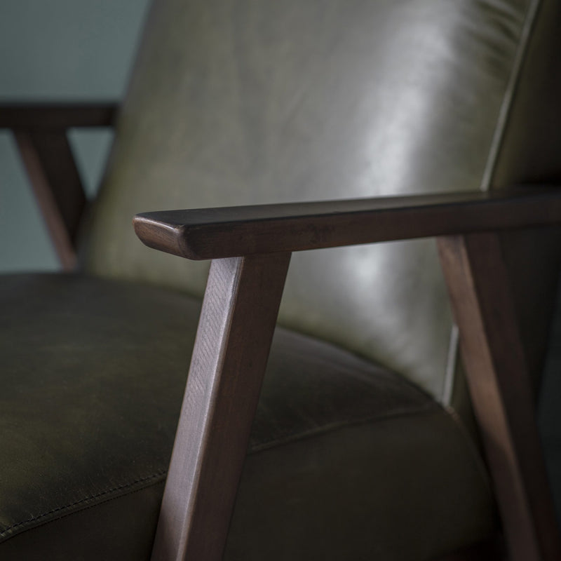 Neyland Leather Armchair - Heritage Green