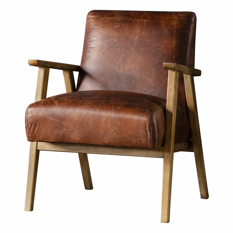Neyland Leather Armchair - Vintage Brown