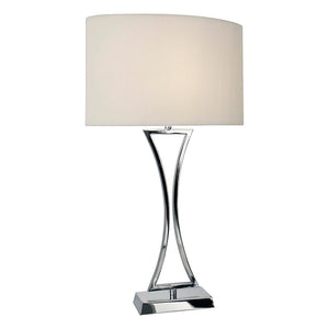 dar lighting OPO4150 Oporto Wavy Table Lamp Polished Chrome with Cream Shade