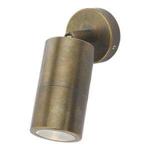dar lighting ORT0775 Ortega Outdoor Adjustable Wall Spotlight IP65 Natural Brass