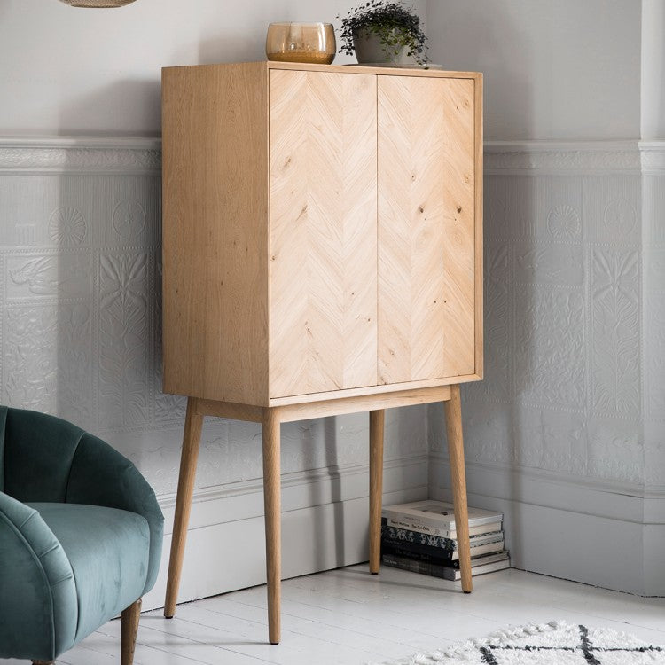 Milano Light Oak Cocktail Cabinet