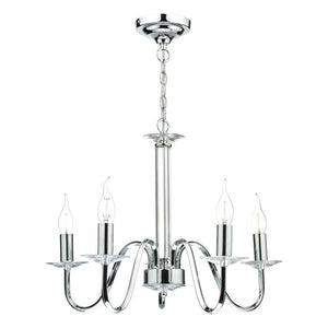 dar lighting PIQ0550 Pique 5 Light Polished Chrome Clear Crystal Detail