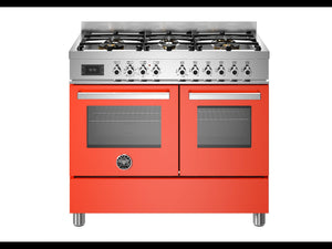 Bertazzoni PRO106L2EART Professional 100cm Dual Fuel Range Cooker - Gloss Orange