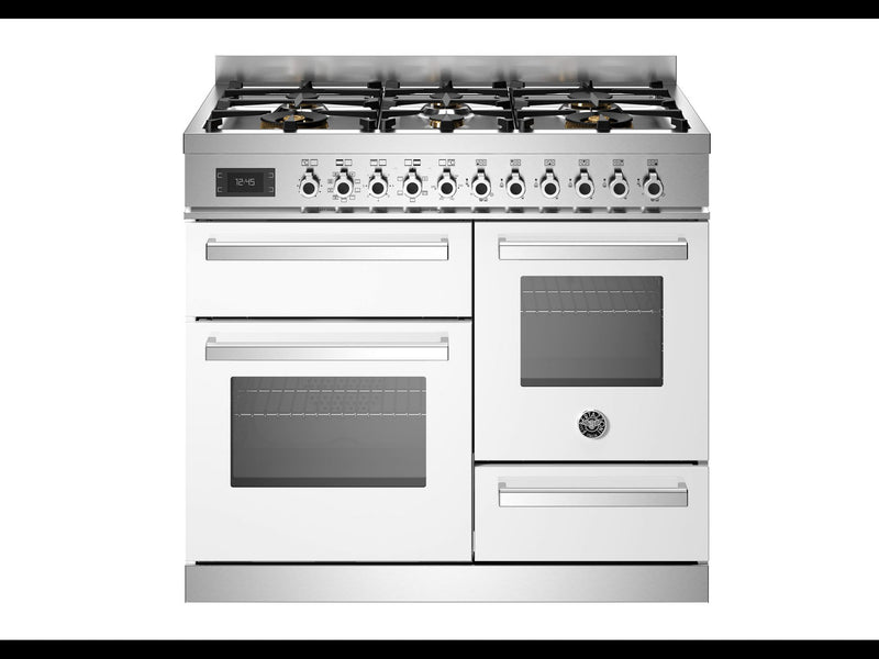 Bertazzoni PRO106L3EBIT Professional 100cm Dual Fuel Range Cooker - Gloss White