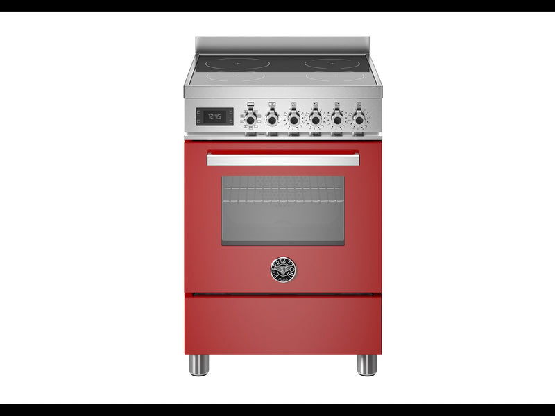 Bertazzoni PRO64I1EROT Professional 60cm Electric Induction Range Cooker - Gloss Red