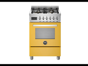 Bertazzoni PRO64L1EGIT Professional 60cm Dual Fuel Range Cooker - Gloss Yellow