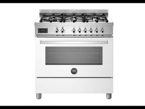Bertazzoni PRO96L1EBIT Professional 90cm Dual Fuel Range Cooker - Gloss White