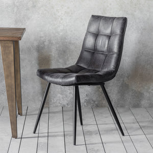 Darwin Faux Leather Dining Chair - Grey (Set of 2)