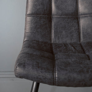 Darwin Faux Leather Dining Chair - Grey (Set of 2)