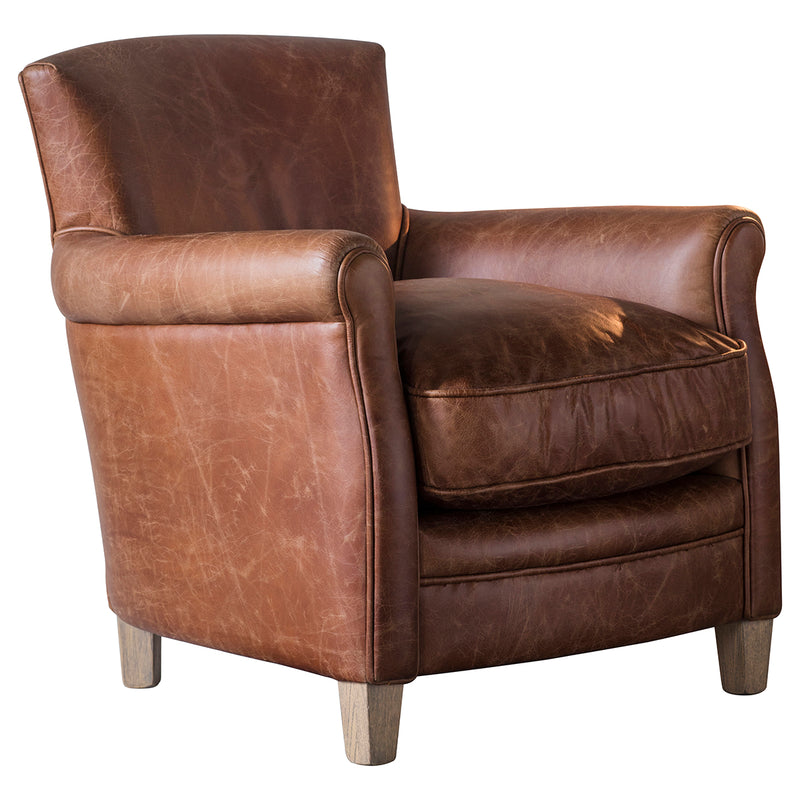 Mr Paddington Leather Chair - Vintage Brown