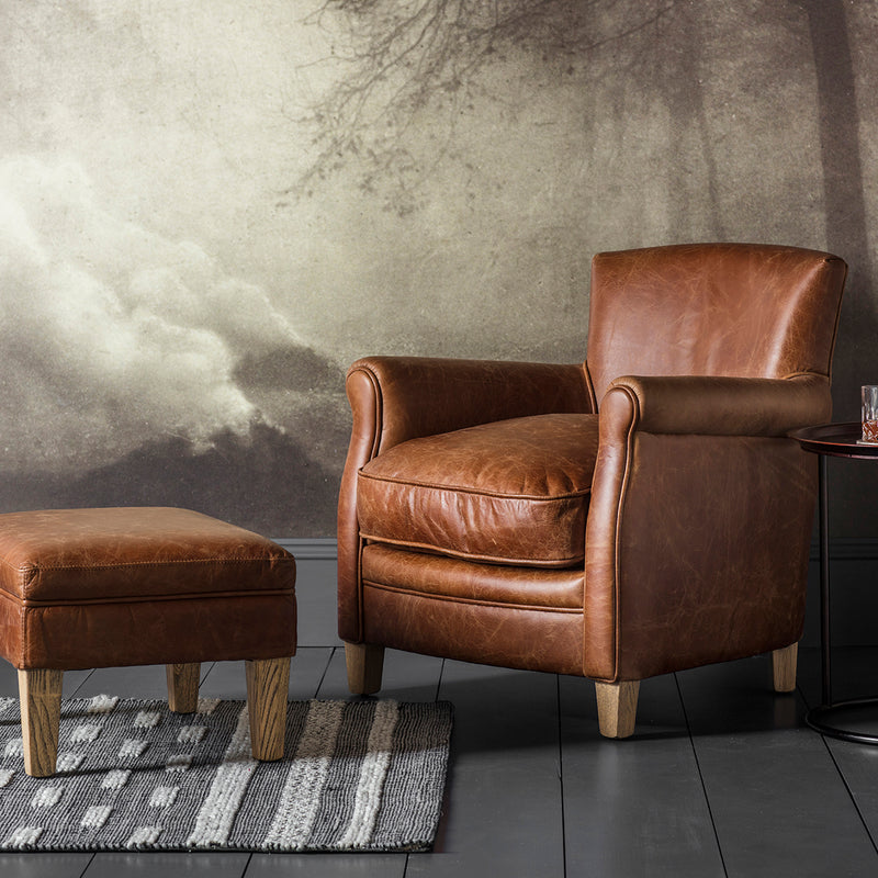 Mr Paddington Leather Chair - Vintage Brown