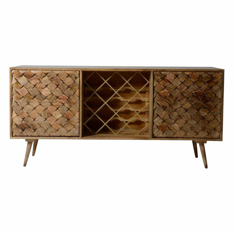 Tuscany Light Mango Wood Sideboard with Wine Storage