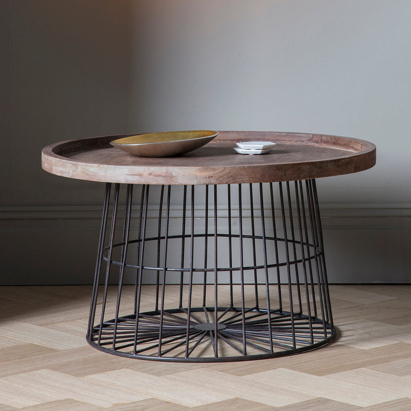 Menzies 80cm Round Dark Wood Round Coffee Table