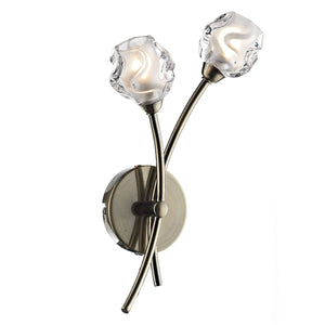 dar lighting SEA0975 Seattle Double Wall Bracket Antique Brass