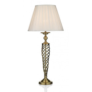 dar lighting SIA4275 Siam Table Lamp Antique Brass with Shade (Twin Pack)