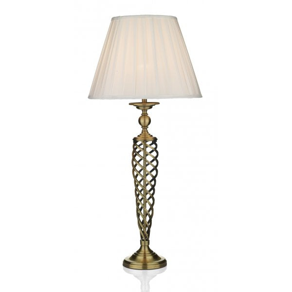 dar lighting SIA4275 Siam Table Lamp Antique Brass with Shade (Twin Pack)