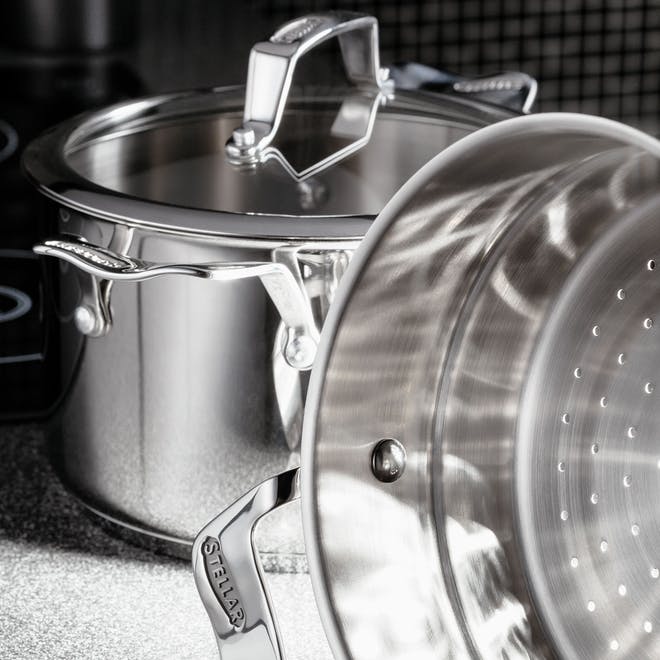 Stellar STM04 Stainless Steel 22cm 3 Tier Steamer Set