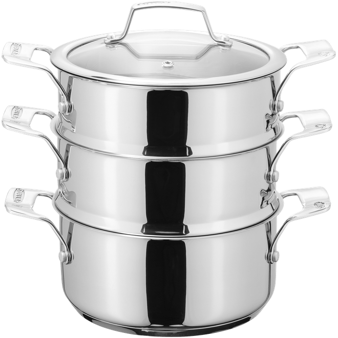 Stellar STM04 Stainless Steel 22cm 3 Tier Steamer Set