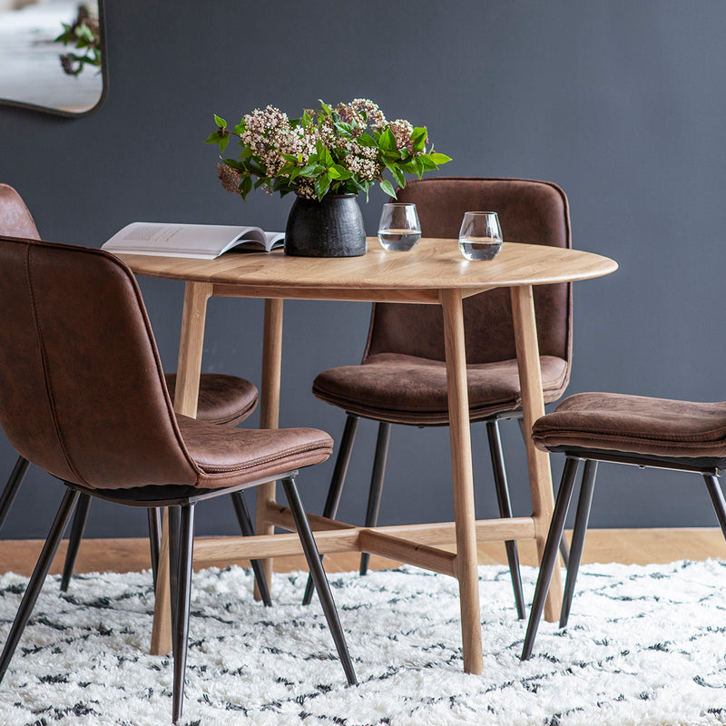 Madrid 100cm Light Oak Round Dining Table