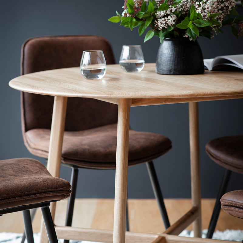 Madrid 100cm Light Oak Round Dining Table