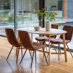 Madrid 180cm Light Oak Oval Dining Table