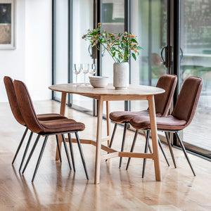 Madrid 180cm Light Oak Oval Dining Table