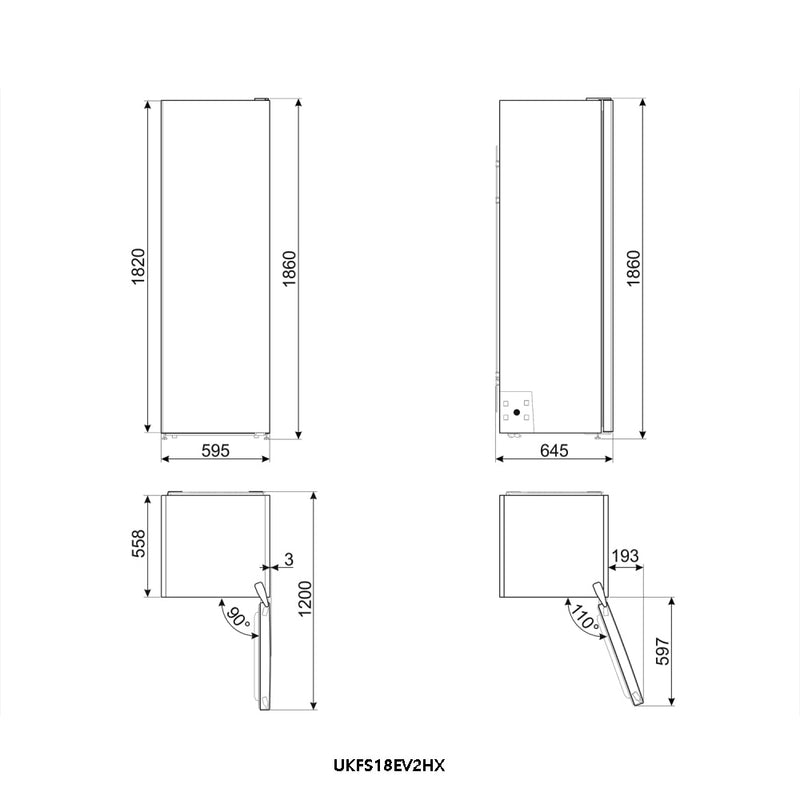 Smeg UKFS18EV2HX Larder Fridge