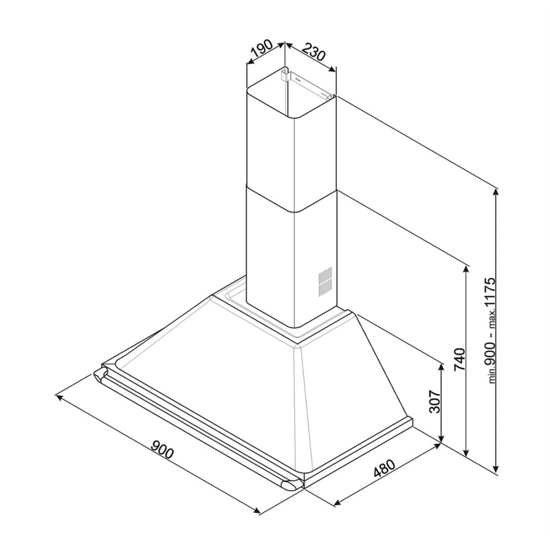 Smeg KT90GRE 90cm Chimney Cooker Hood