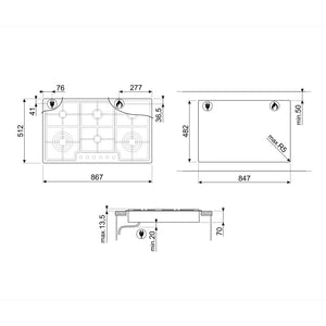 Smeg PGF962 87cm Gas Hob